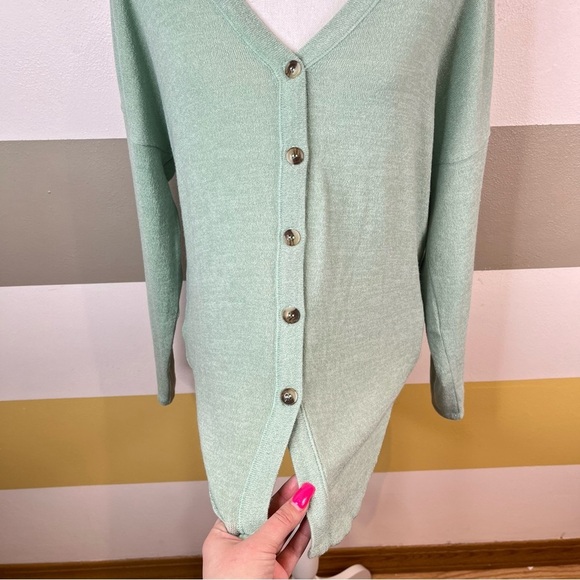 2/$25 Style Rack Pastel Sea Foam Mint Green Cute Business Casual Preppy Cardigan - Picture 7 of 14